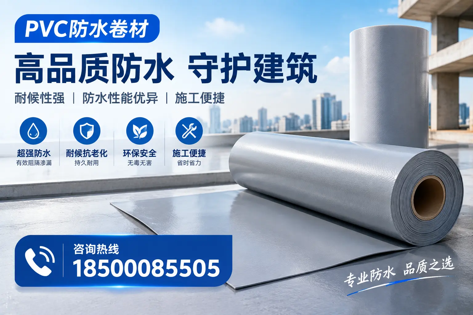 PVC防水卷材的防水效果评测，适合陵水的科学依据